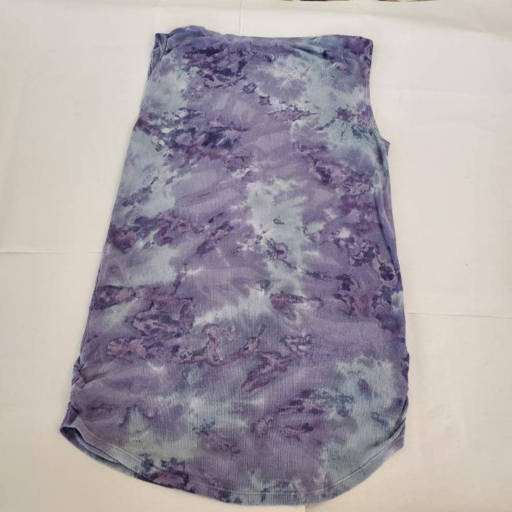 Tye Dye Purple blue hues sleeveless top - Picture 2 of 4